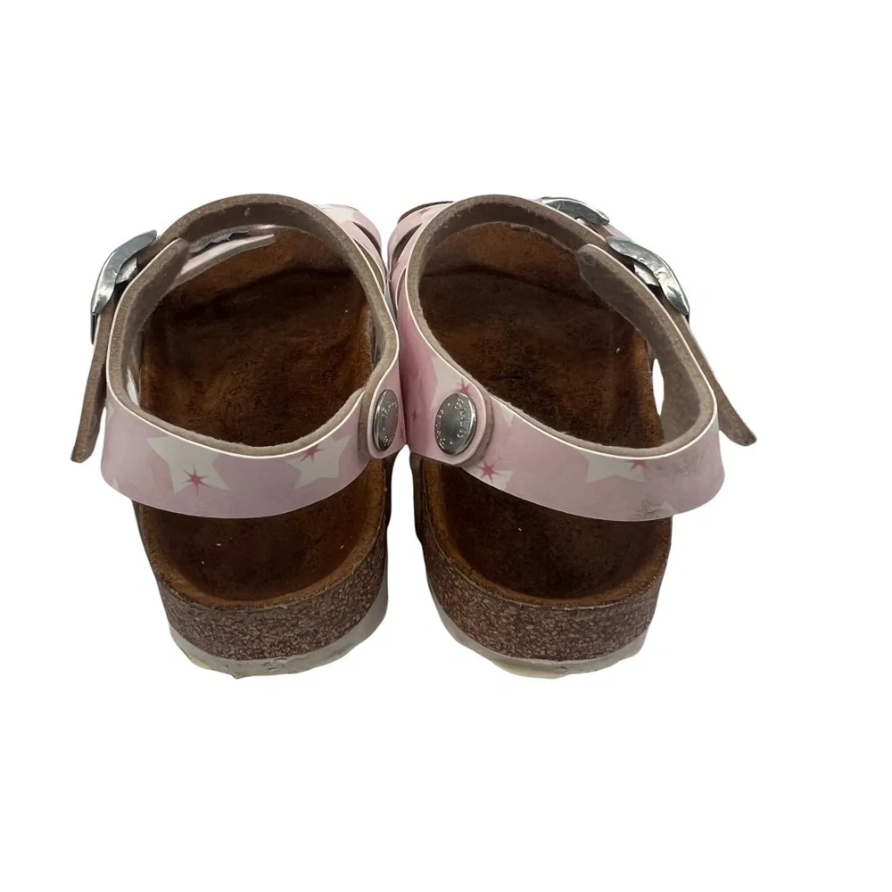 Birkenstock Pink Stars Rio Birko-Flor Slip On Sandals Size 31 Girl’s